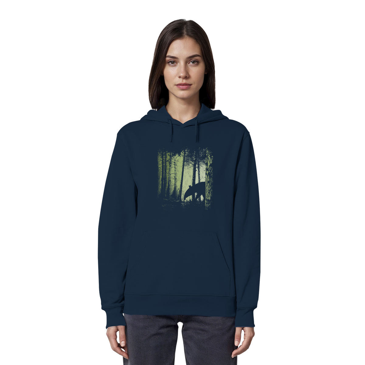 Lässiger Tapir im Zwielicht Wald - Organic Hoodie
