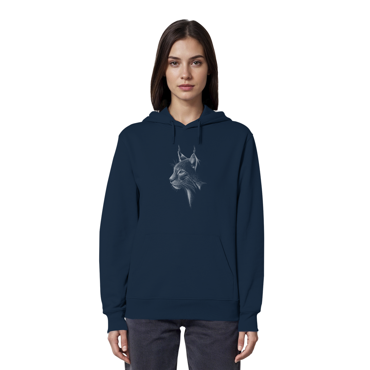 Luchs Kritzelkunst Wildkatze Illustration - Organic Hoodie