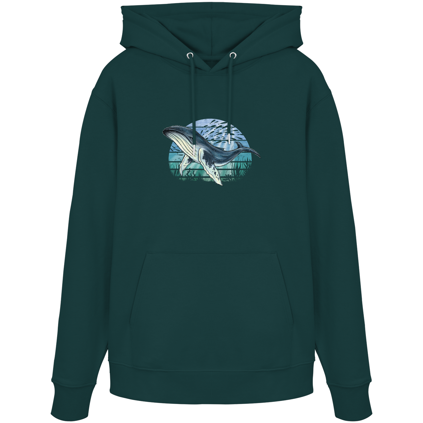 Retro Unterwasser Buckelwal - Organic Hoodie