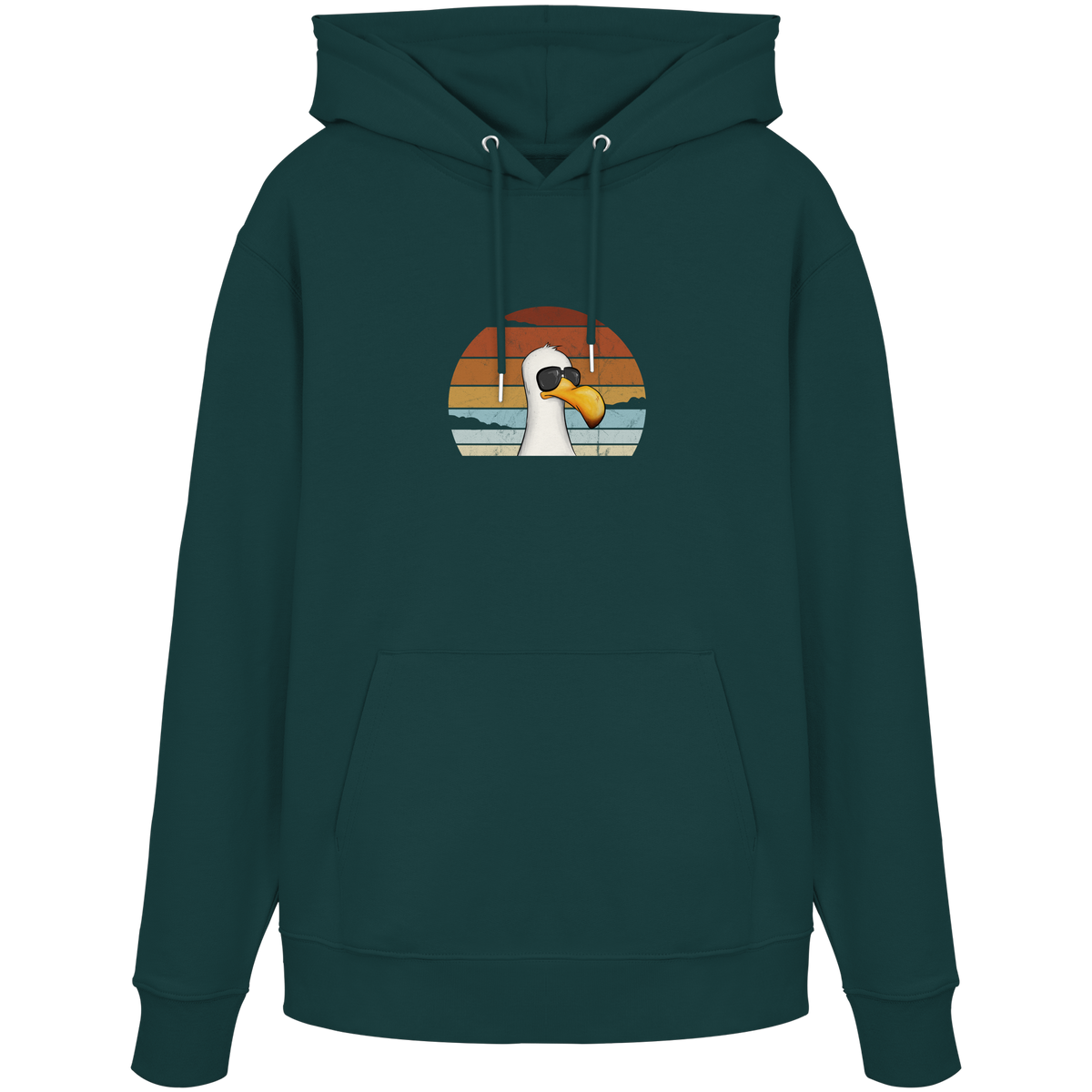Cool lässige Retro Möwe - Organic Hoodie