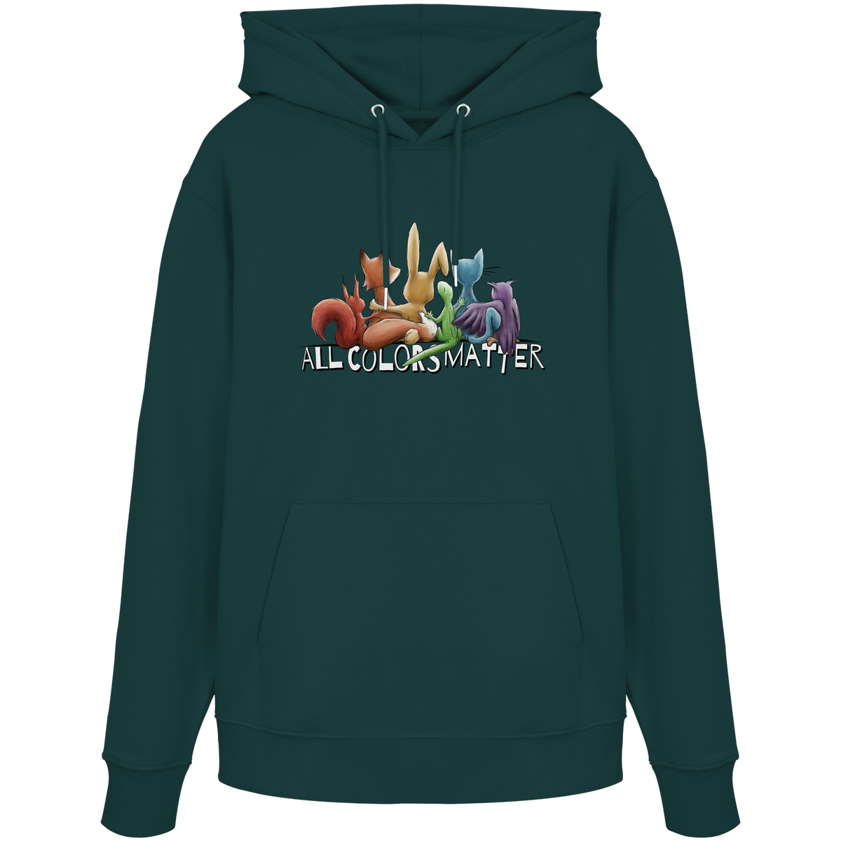 All Colors Matter! Regenbogen Tiere für Vielfalt - Organic Hoodie
