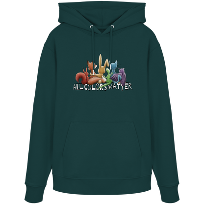 All Colors Matter! Regenbogen Tiere für Vielfalt - Organic Hoodie