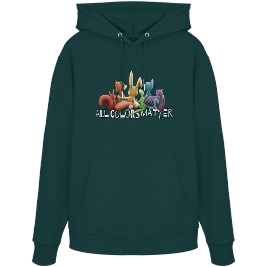 All Colors Matter! Regenbogen Tiere für Vielfalt - Organic Hoodie