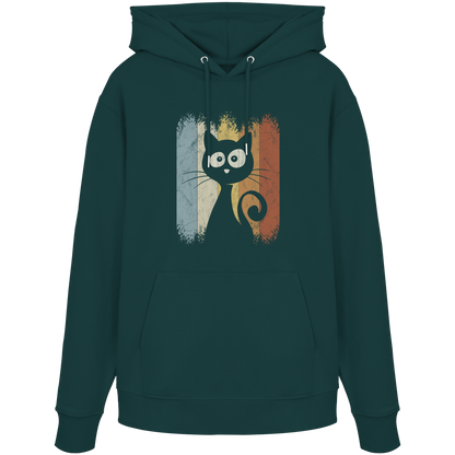 Retro Katze Silhouette - Organic Hoodie