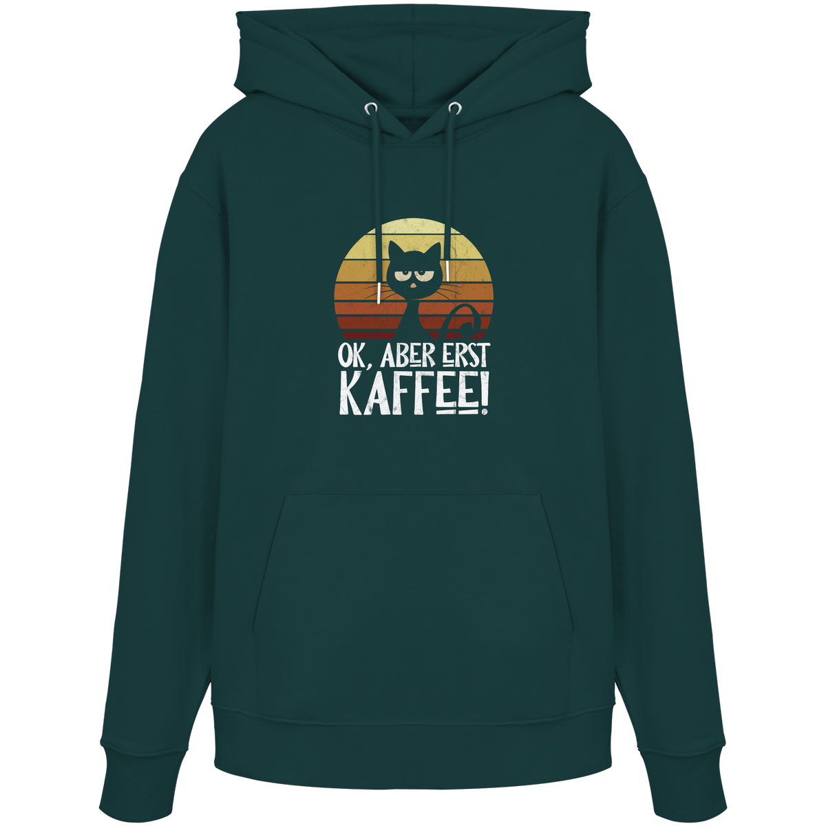 Ok, aber erst Kaffee | launische Katze - Organic Hoodie