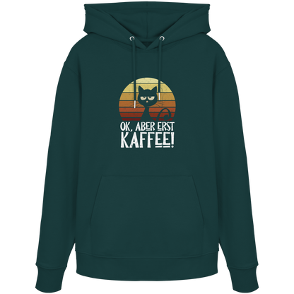 Ok, aber erst Kaffee | launische Katze - Organic Hoodie