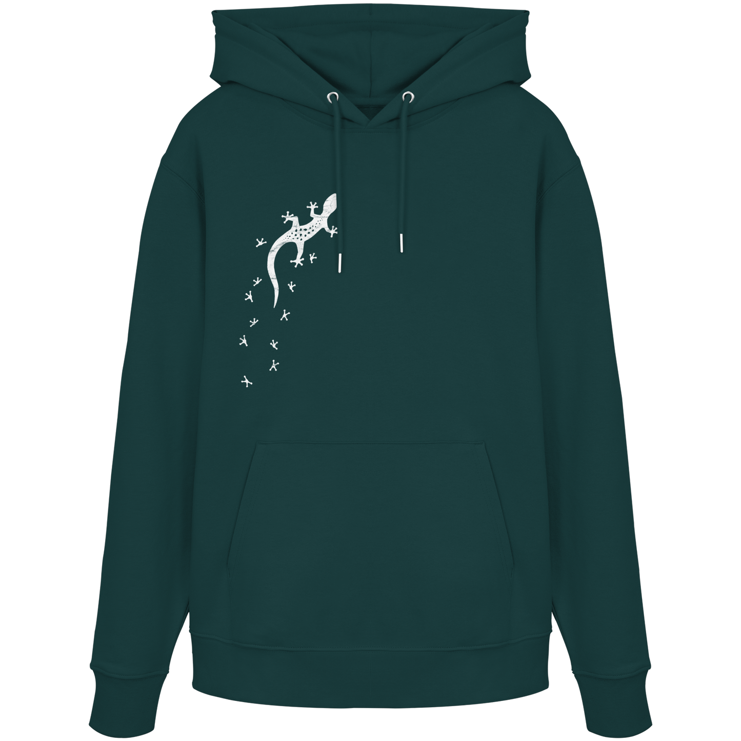 Gecko Eidechse Silhouette hell - Organic Hoodie