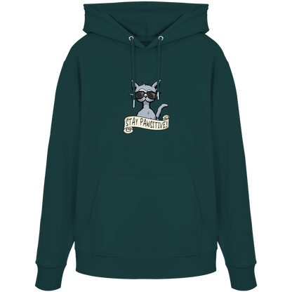 Stay Pawsitive Bleib lässig Hipster Katze - Organic Hoodie