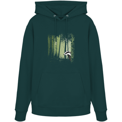 frecher Dachs im Zwielicht Wald - Organic Hoodie