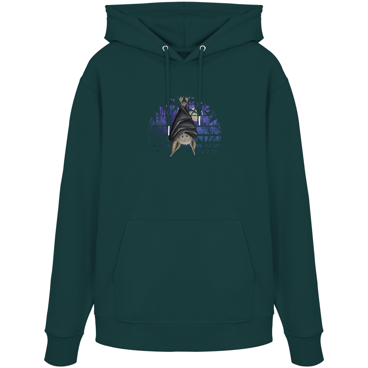 Fledermaus in blauer Nacht - Organic Hoodie