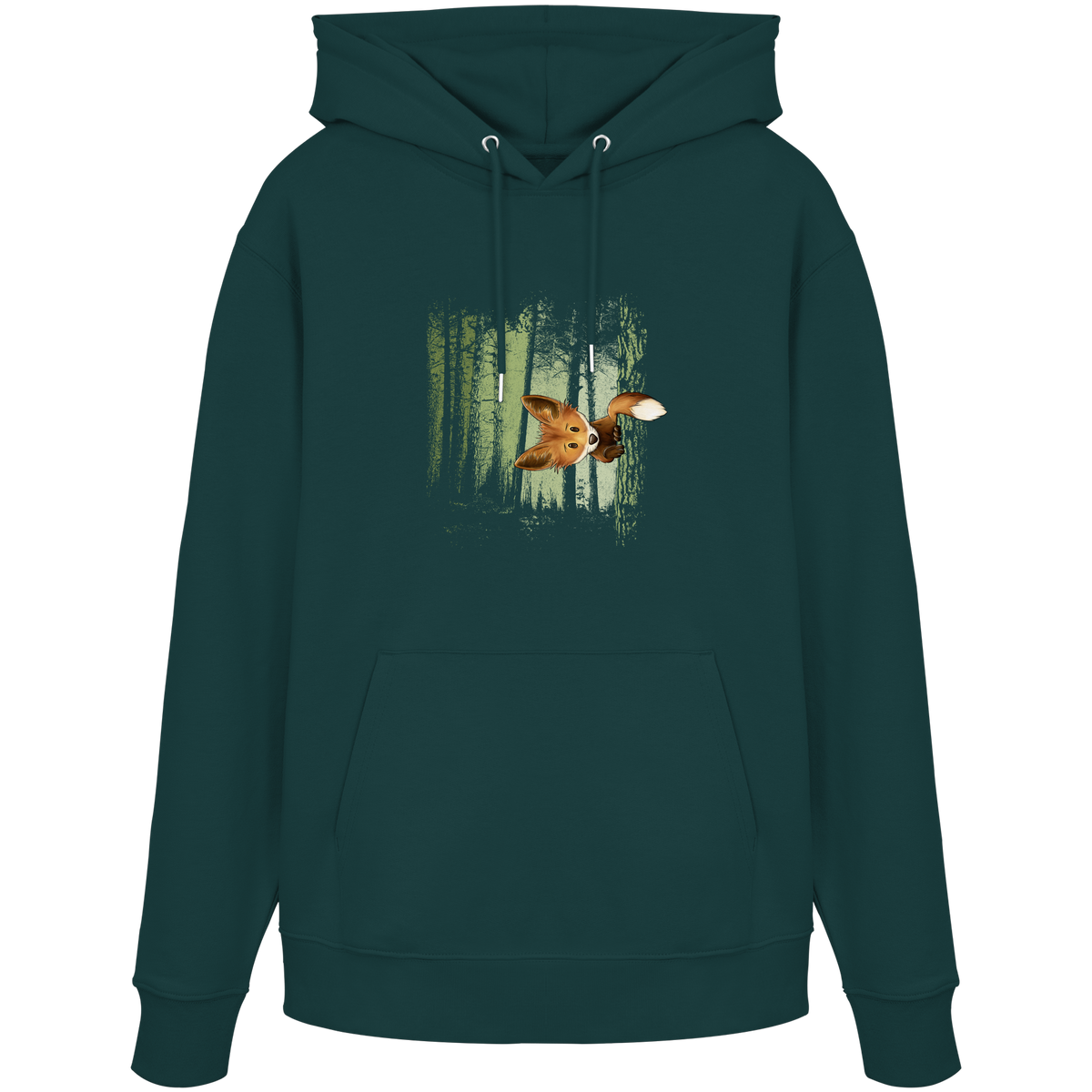 Fuchs im Zwielicht-Wald - Organic Hoodie