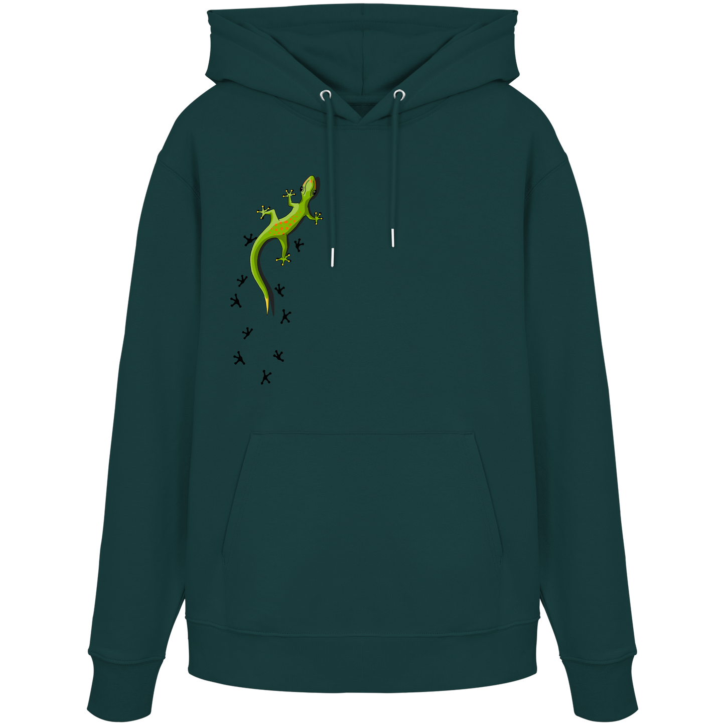 Kletternder Gecko mit Spuren - Organic Hoodie
