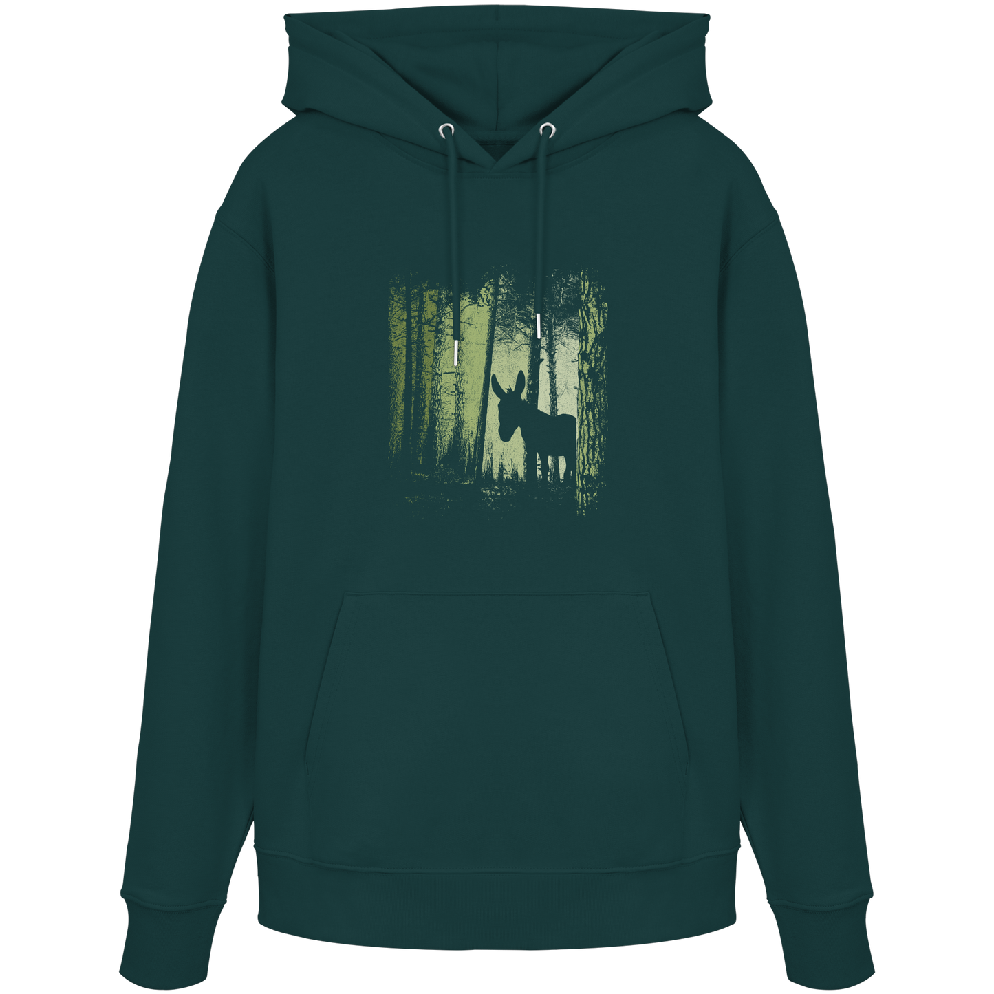 Esel im Zwielicht-Wald - Organic Hoodie