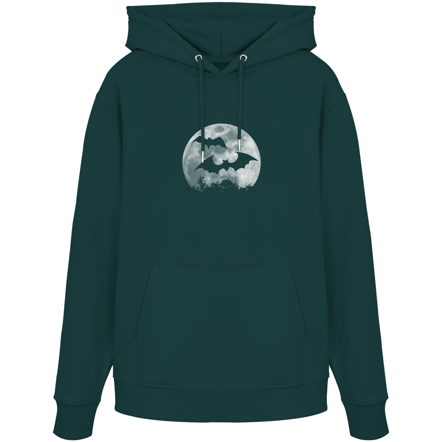 Fledermaus Silhouetten bei Vollmond - Organic Hoodie