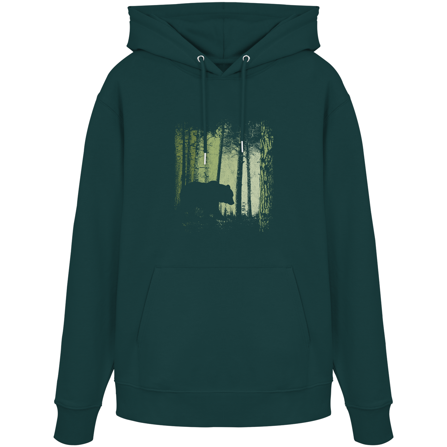 Braunbär im Zwielicht Wald - Organic Hoodie