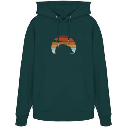Retro Igel Silhouette im Sonnenuntergang - Organic Hoodie