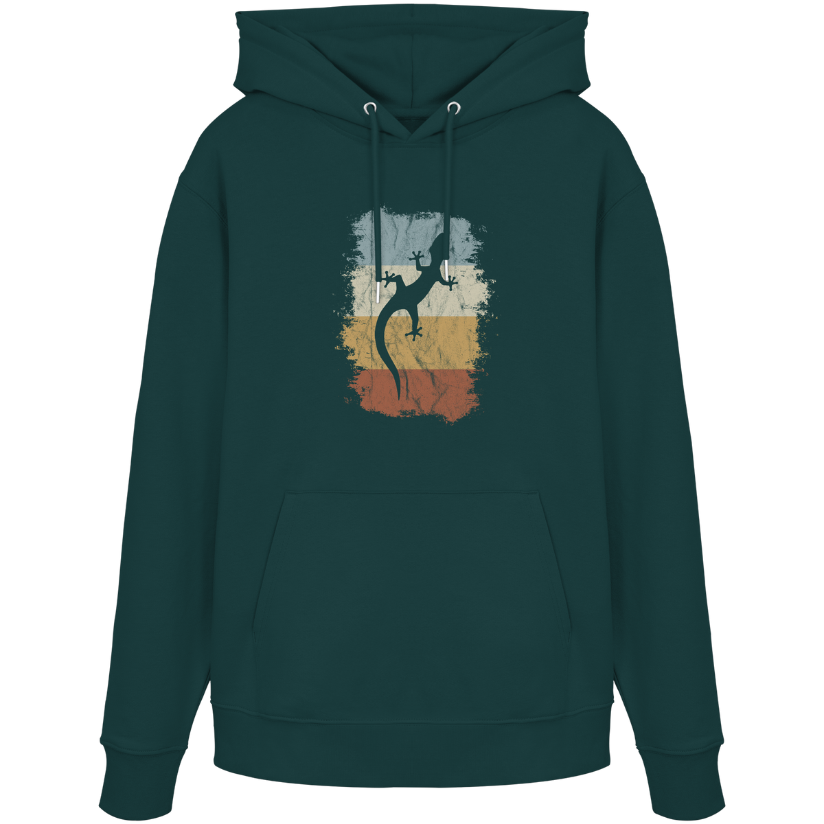 Retro Gecko Salamander Silhouette - Organic Hoodie