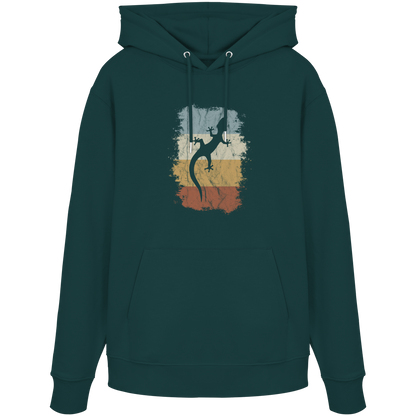 Retro Gecko Salamander Silhouette - Organic Hoodie