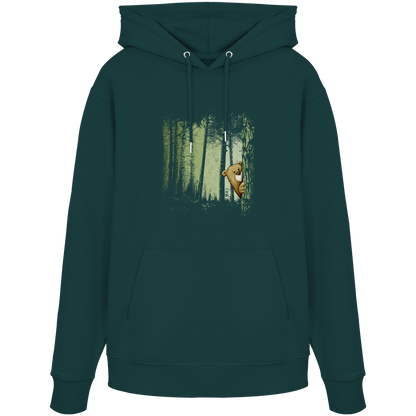 Comic Bär versteckt im Zwielicht Wald - Organic Hoodie