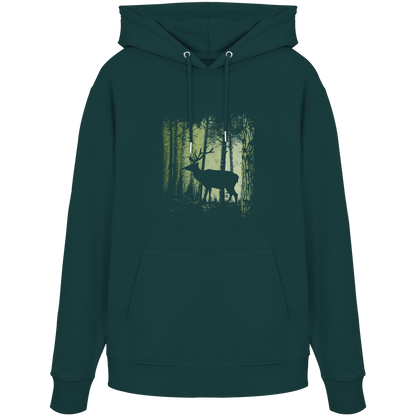 Hirsch im Zwielicht Wald - Organic Hoodie