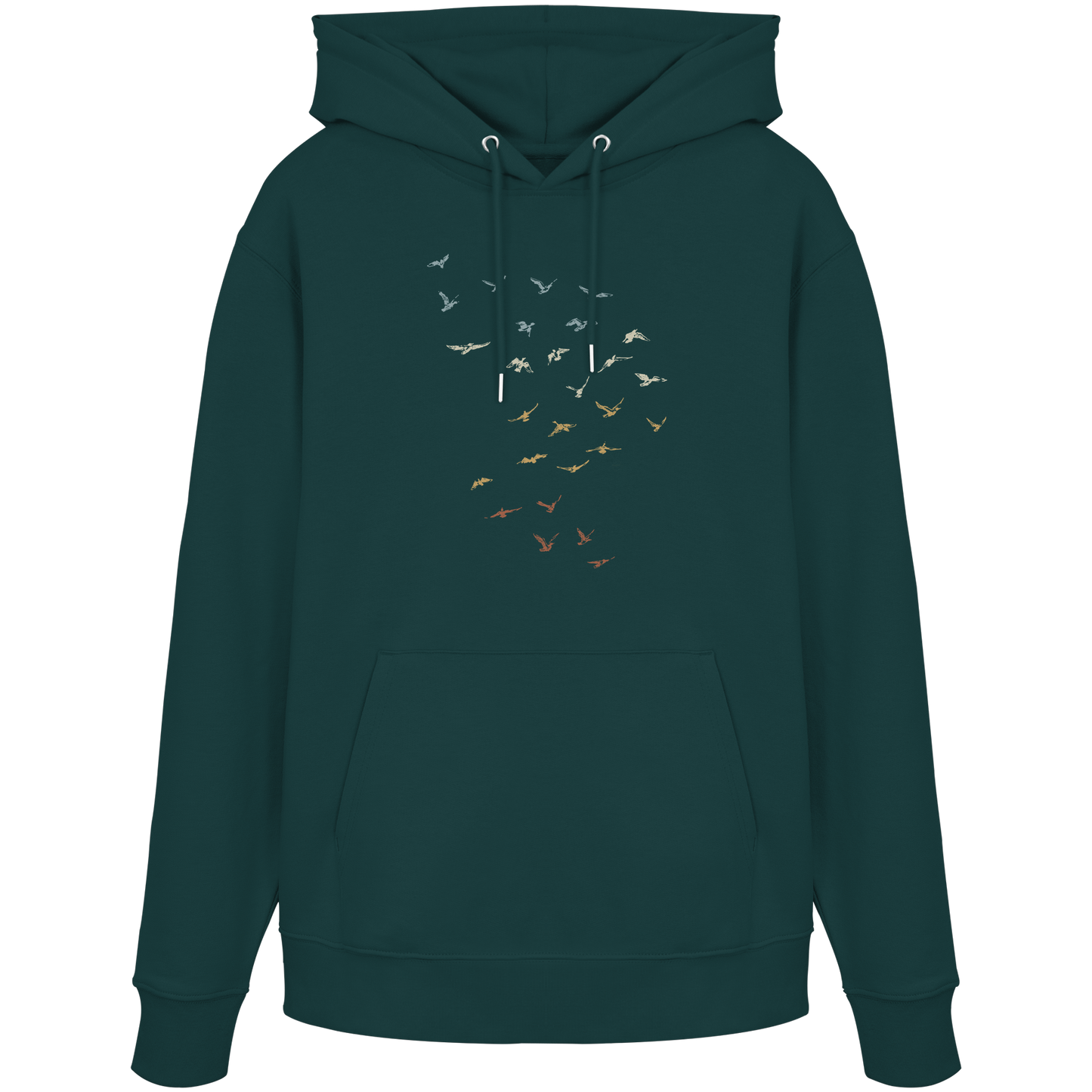 Retro Vogel Schwarm - Organic Hoodie