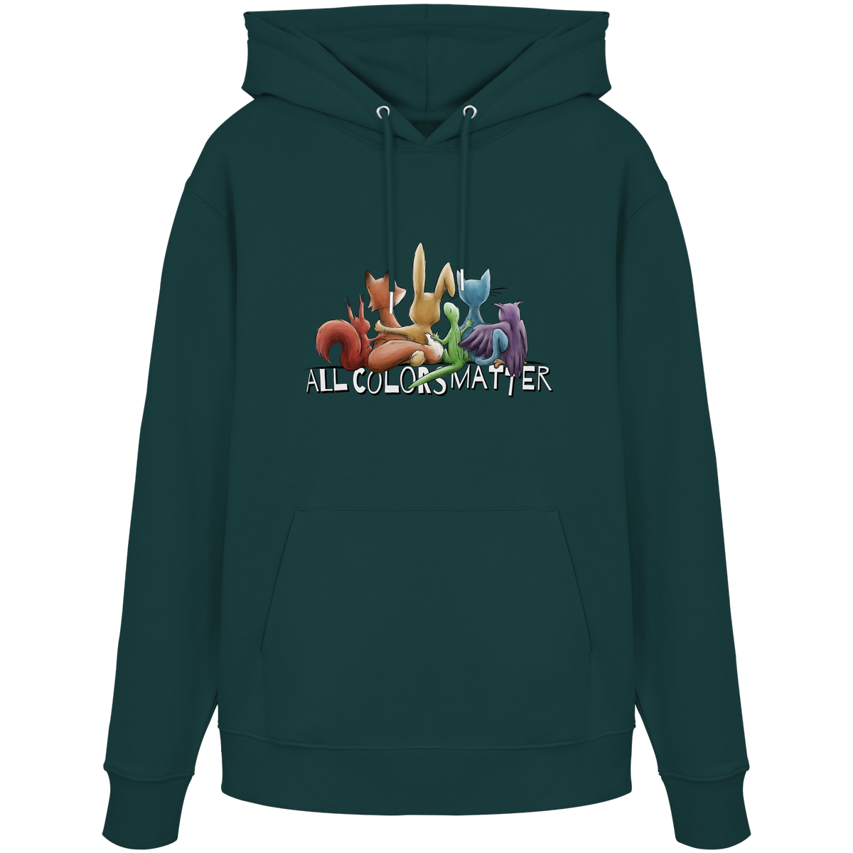 All Colors Matter! Regenbogen Tiere für Vielfalt - Organic Hoodie