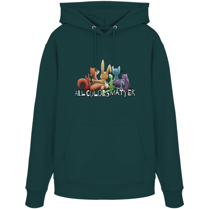 All Colors Matter! Regenbogen Tiere für Vielfalt - Organic Hoodie