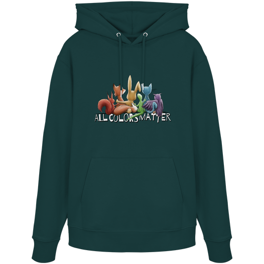 All Colors Matter! Regenbogen Tiere für Vielfalt - Organic Hoodie