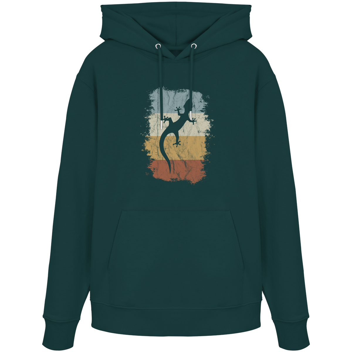 Retro Gecko Salamander Silhouette - Organic Hoodie