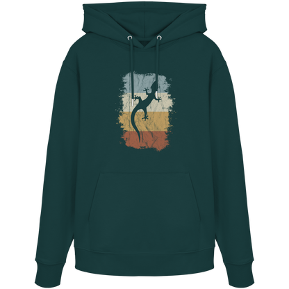 Retro Gecko Salamander Silhouette - Organic Hoodie