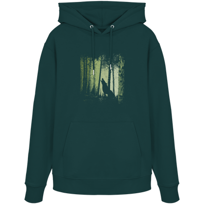 Einsamer Wolf im Zwielicht Wald  - Organic Hoodie