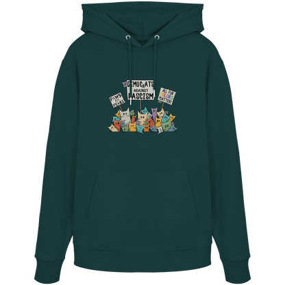 Demo-Katzen gegen Faschismus und für Vielfalt - Organic Hoodie