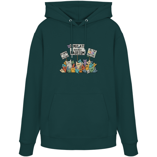 Demo-Katzen gegen Faschismus und für Vielfalt - Organic Hoodie