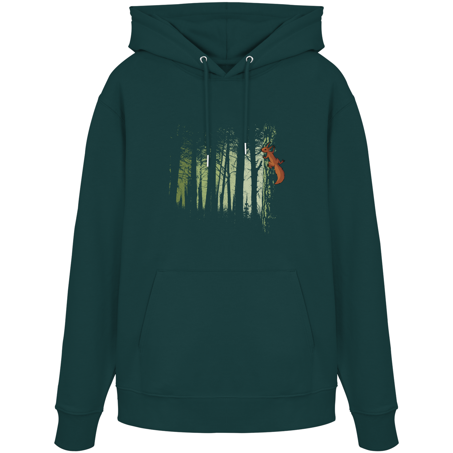 Eichhörnchen im Zwielicht-Wald - Organic Hoodie