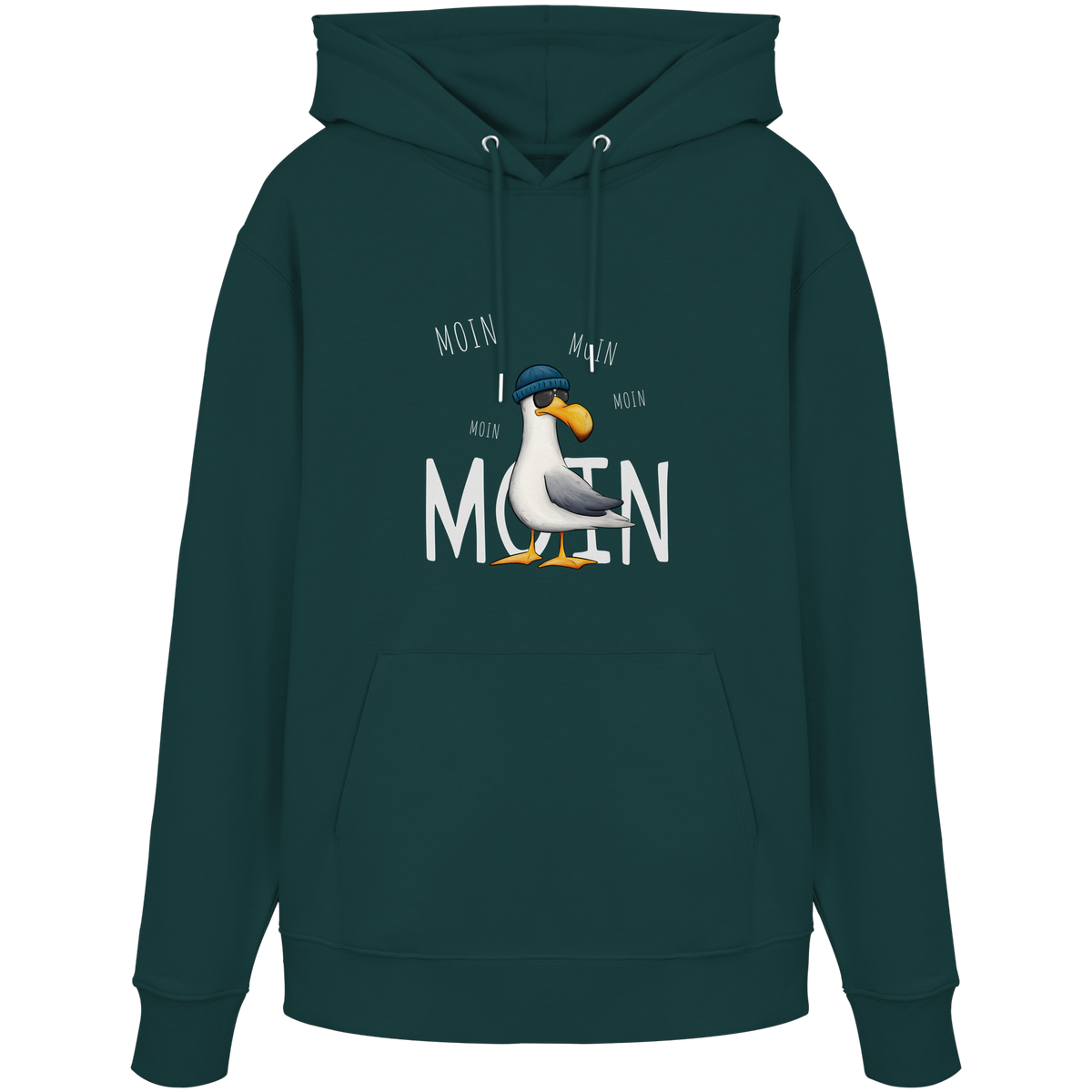 Moin Moin Lässige Hipster Möwe  - Organic Hoodie