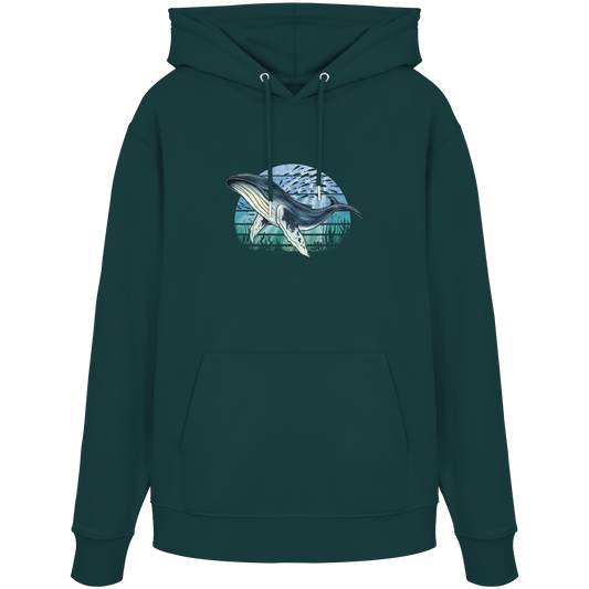 Retro Unterwasser Buckelwal - Organic Hoodie