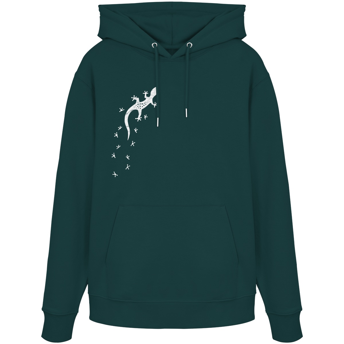 Gecko Eidechse Silhouette hell - Organic Hoodie