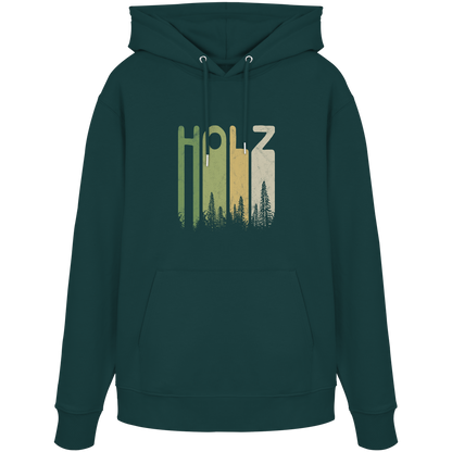 Holz Retro Wald Schriftzug - Organic Hoodie