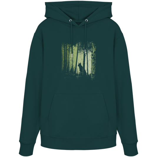 Luchs Wildkatze im Zwielicht Wald - Organic Hoodie