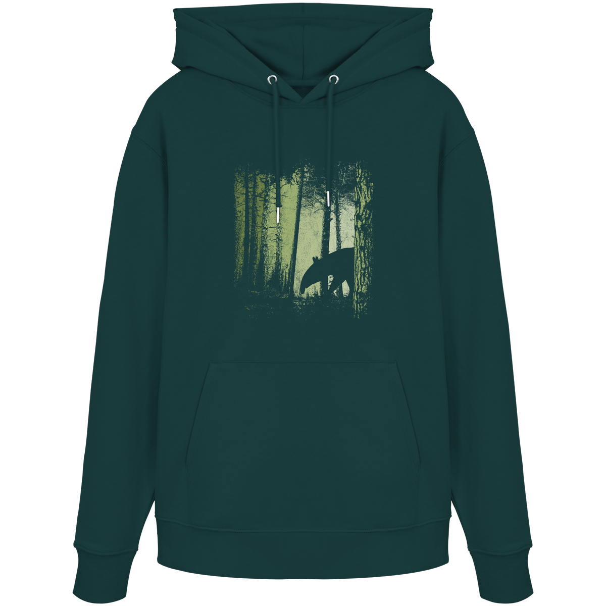 Lässiger Tapir im Zwielicht Wald - Organic Hoodie