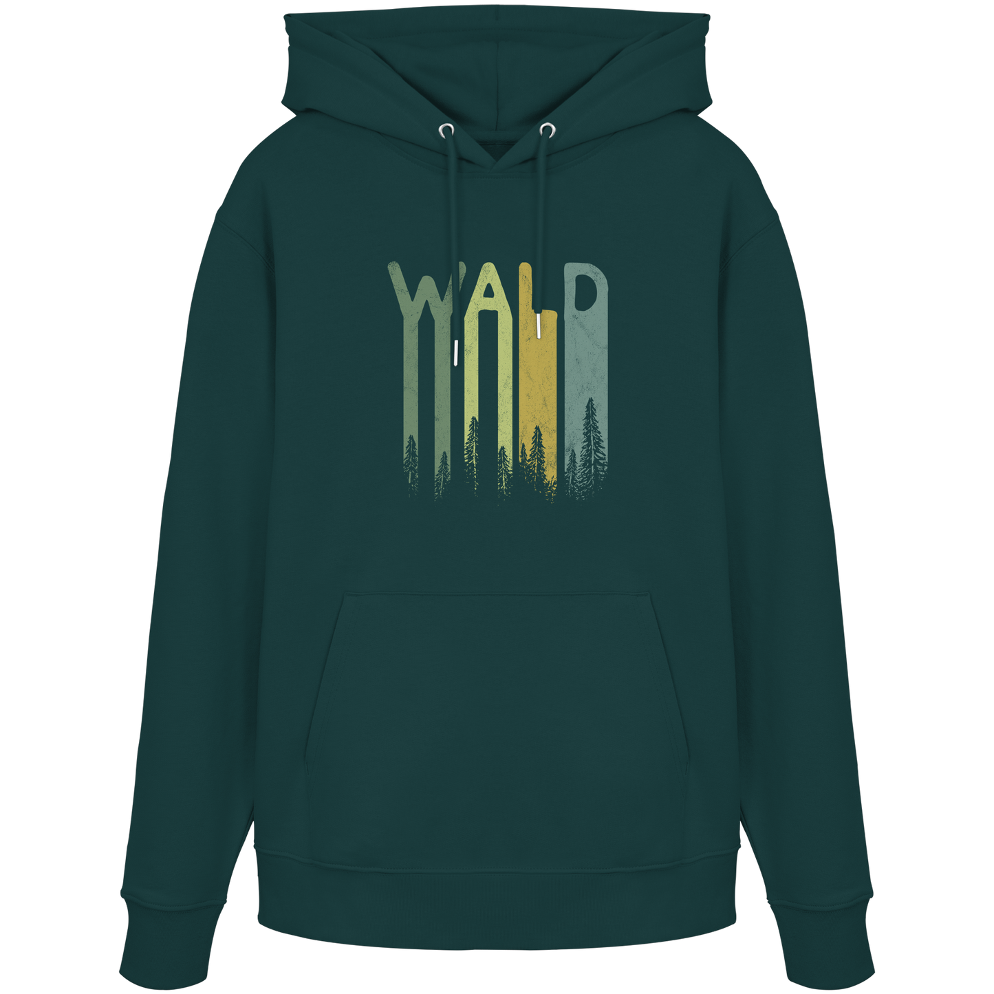 Wald Retro Forst Schriftzug - Organic Hoodie