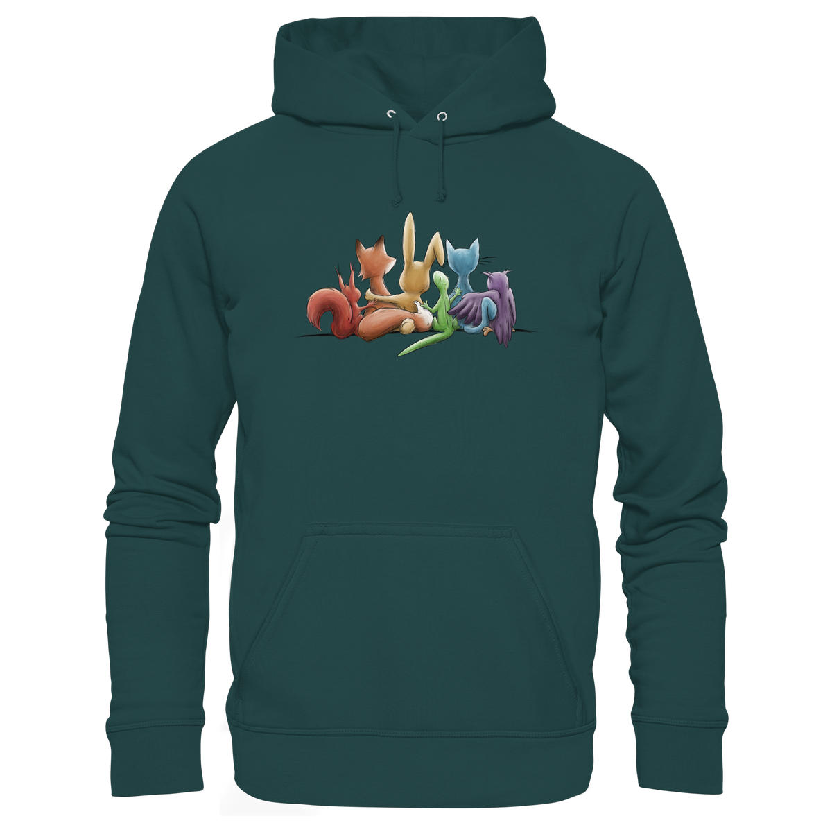 Regenbogen Tiere für Freundschaft, Toleranz und Vielfalt - Organic Hoodie