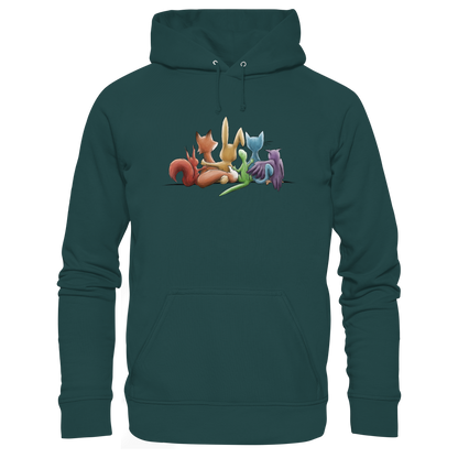 Regenbogen Tiere für Freundschaft, Toleranz und Vielfalt - Organic Hoodie