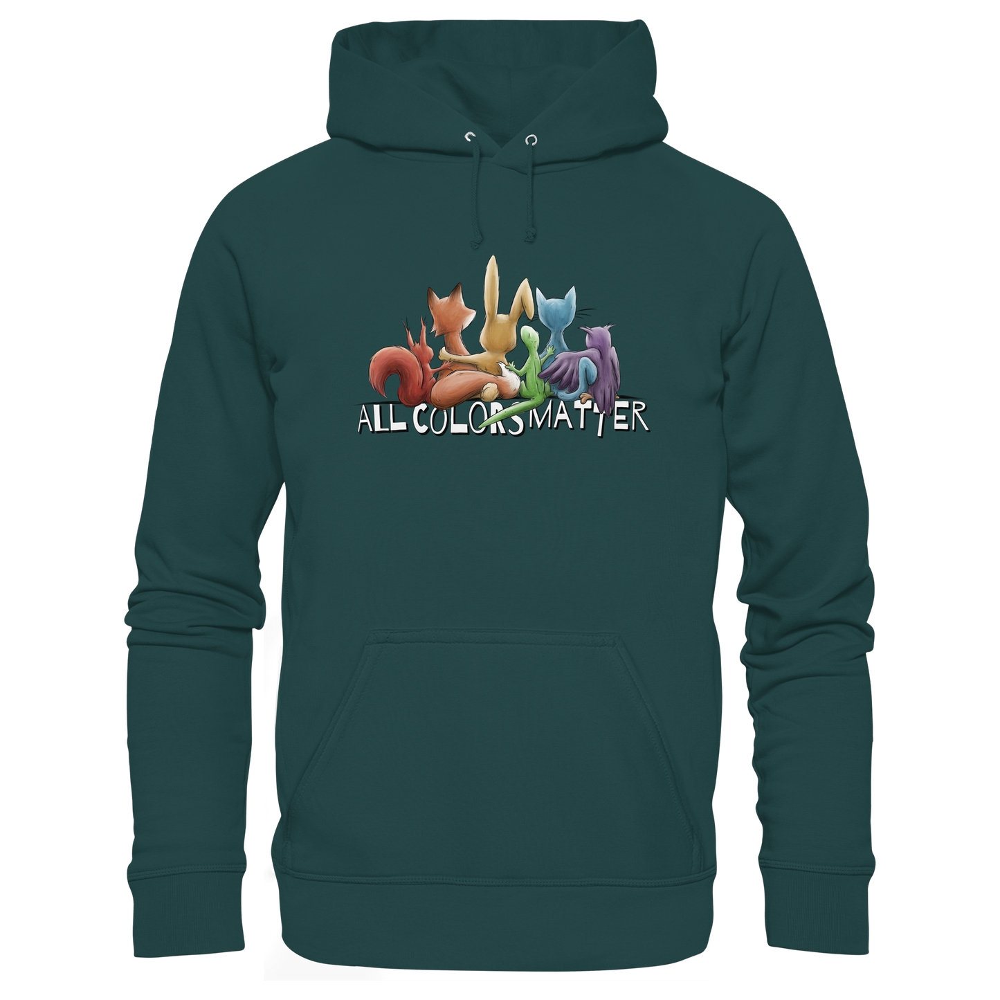 All Colors Matter! Regenbogen Tiere für Vielfalt - Organic Hoodie