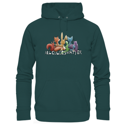 All Colors Matter! Regenbogen Tiere für Vielfalt - Organic Hoodie
