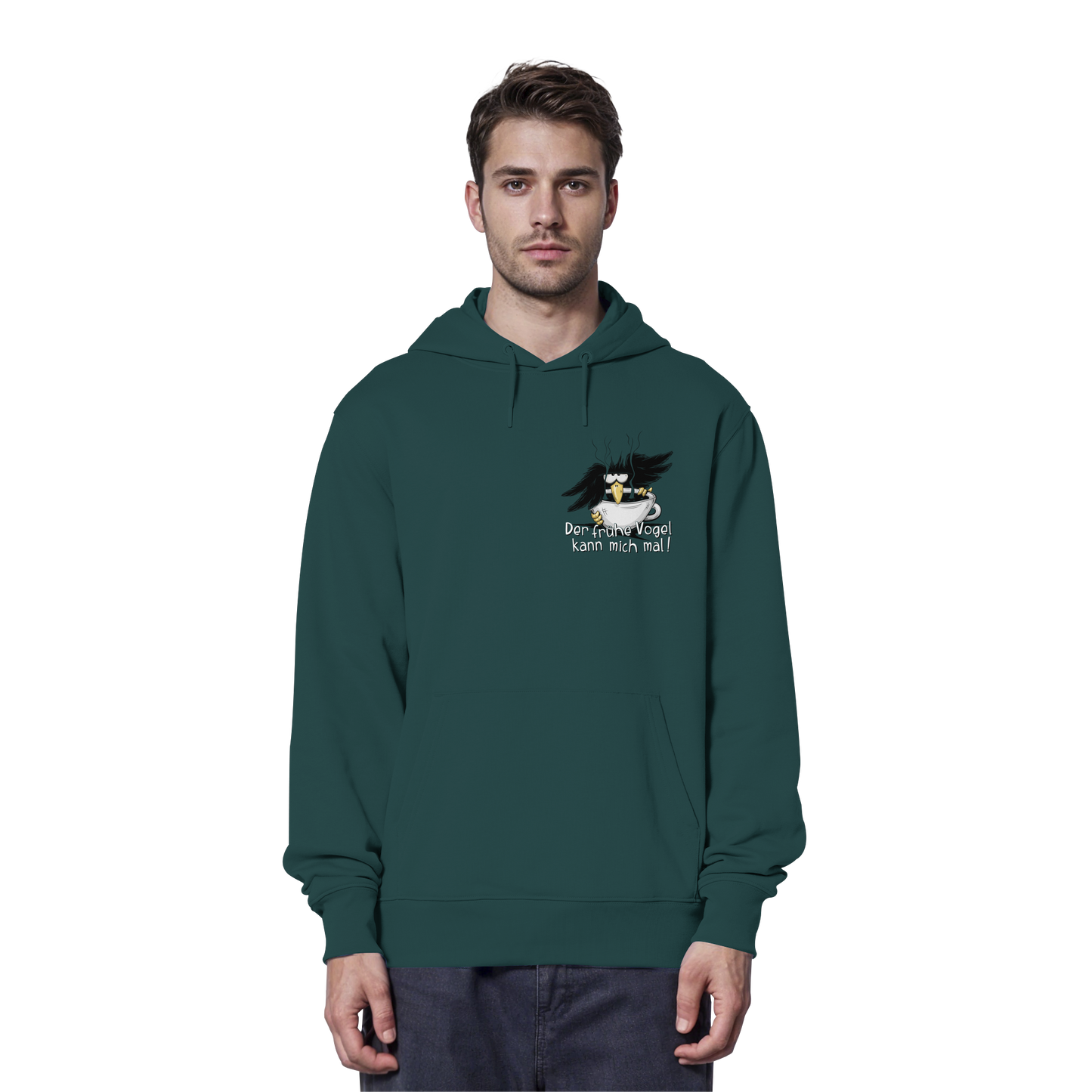 Der frühe Vogel kann mich mal | Kaffee Rabe - Organic Hoodie