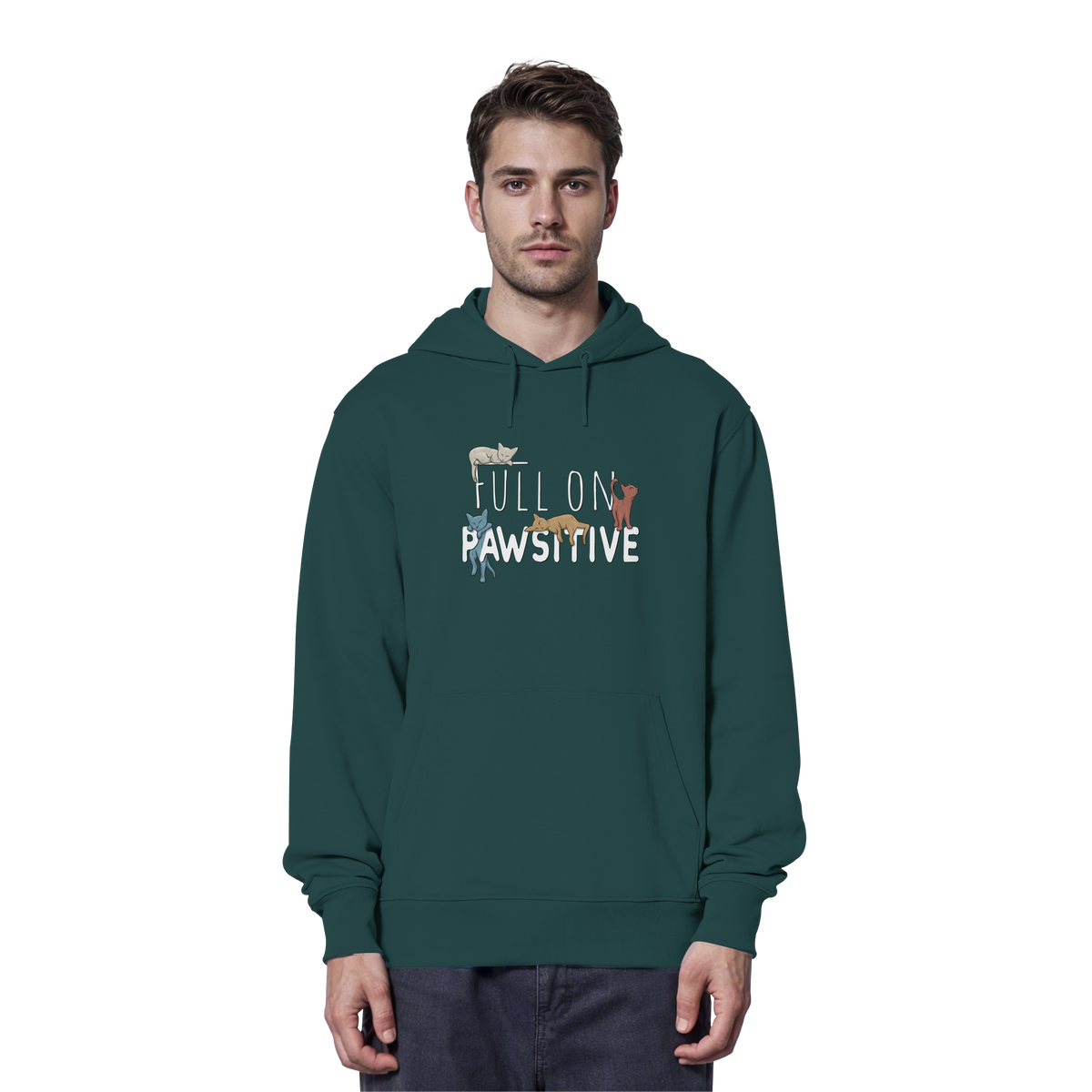 Full On Pawsitive! Gechillte Katzen - Organic Hoodie
