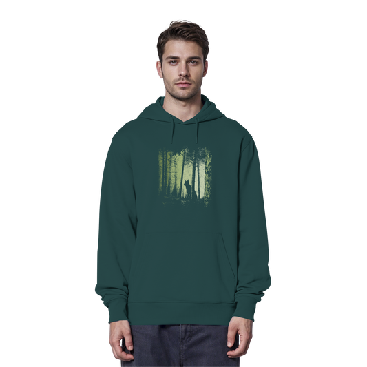 Luchs Wildkatze im Zwielicht Wald - Organic Hoodie