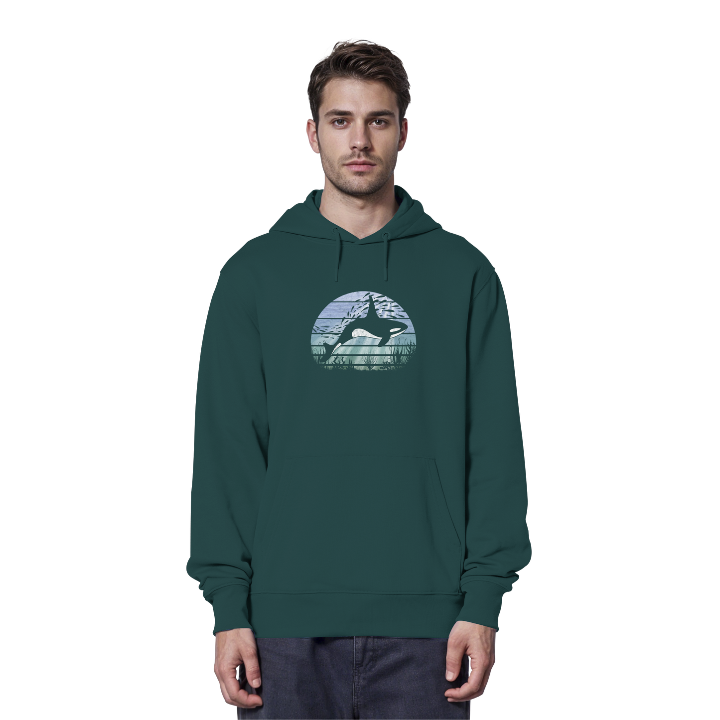 Retro Tiefsee Schwertwal Orca - Organic Hoodie