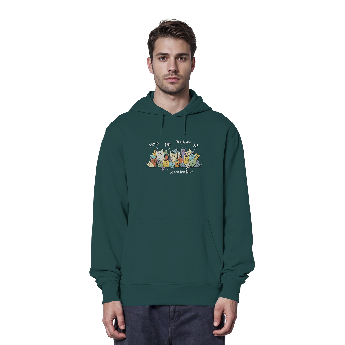 Nope, Nee, Nö Katzen - Organic Hoodie